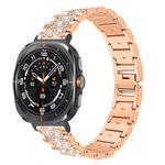 For Samsung Galaxy Watch Ultra 47mm 22mm xDfind Diamond Jewelry Stainless Steel Watch Band(Rose Gold)