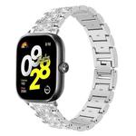 For Xiaomi Smart Band 9 Pro/Redmi Watch 5 20mm xDfind Diamond Jewelry Stainless Steel Watch Band(Silver)
