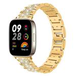 For Redmi Watch 3 20mm xDfind Diamond Jewelry Stainless Steel Watch Band(Gold)