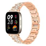 For Redmi Watch 3 20mm xDfind Diamond Jewelry Stainless Steel Watch Band(Rose Gold)