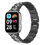For Redmi Watch 3 Active / Lite 20mm xDfind Diamond Jewelry Stainless Steel Watch Band(Black)