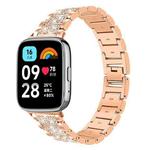 For Redmi Watch 3 Active / Lite 20mm xDfind Diamond Jewelry Stainless Steel Watch Band(Rose Gold)