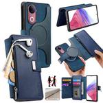 For vivo V50 CaseNeo MagSafe RFID Anti-theft Zipper Wallet Retro Leather Phone Case(Blue)