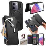 For vivo Y300+ / Y200 Pro CaseNeo MagSafe RFID Anti-theft Zipper Wallet Retro Leather Phone Case(Black)