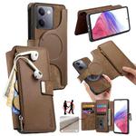 For vivo Y300+ / Y200 Pro CaseNeo MagSafe RFID Anti-theft Zipper Wallet Retro Leather Phone Case(Brown)