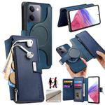 For vivo Y300+ / Y200 Pro CaseNeo MagSafe RFID Anti-theft Zipper Wallet Retro Leather Phone Case(Blue)