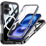 For iPhone 16 Plus Life Waterproof MagSafe Magnetic Rugged Phone Case(Black)