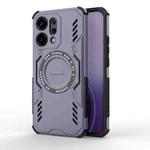 For OPPO Reno14 5G Global Butterfly Armor MagSafe Magnetic Ring Shockproof Phone Case(Purple)