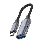 USB-C / Type-C to USB, TF Card Multi-function OTG Card Reader Adapter Cable, Length: 15cm(Gun Metal)