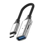 USB-C / Type-C to USB, TF Card Multi-function OTG Card Reader Adapter Cable, Length: 15cm(Silver)