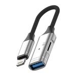 8 Pin to USB, TF Card Multi-function OTG Card Reader Adapter Cable, Length: 15cm(Silver)