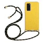For Huawei P40 Wheat Straw Material + TPU Protective Case with Lanyard(Yellow)