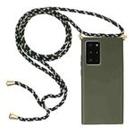 For Samsung Galaxy Note20 Ultra Wheat Straw Material + TPU Protective Case with Lanyard(Army Green)