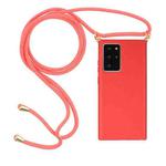 For Samsung Galaxy Note20 Ultra Wheat Straw Material + TPU Protective Case with Lanyard(Red)