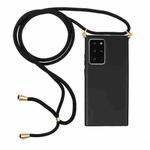 For Samsung Galaxy Note20 Ultra Wheat Straw Material + TPU Protective Case with Lanyard(Black)