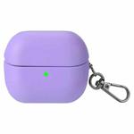 For Samsung Galaxy Buds3 / Buds3 Pro Oily Skin Leather Texture Earphone Case with Hook(Purple)