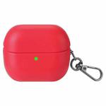 For Samsung Galaxy Buds3 / Buds3 Pro Oily Skin Leather Texture Earphone Case with Hook(Red)