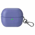 For Samsung Galaxy Buds3 / Buds3 Pro Oily Skin Leather Texture Earphone Case with Hook(Lavender Gray)