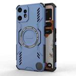 For Nothing CMF Phone 2 Pro 5G Global Butterfly Armor MagSafe Magnetic Ring Shockproof Phone Case(Blue)