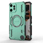 For Nothing CMF Phone 2 Pro 5G Global Butterfly Armor MagSafe Magnetic Ring Shockproof Phone Case(Light Green)