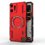 For Nothing CMF Phone 2 Pro 5G Global Butterfly Armor MagSafe Magnetic Ring Shockproof Phone Case(Red)