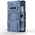 For Nothing Phone 3a Butterfly Armor MagSafe Magnetic Ring Shockproof Phone Case(Blue)