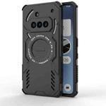 For Nothing Phone 3a Butterfly Armor MagSafe Magnetic Ring Shockproof Phone Case(Black)