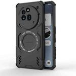 For Nothing Phone 3a Pro Butterfly Armor MagSafe Magnetic Ring Shockproof Phone Case(Black)
