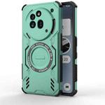 For Nothing Phone 3a Pro Butterfly Armor MagSafe Magnetic Ring Shockproof Phone Case(Light Green)