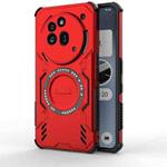 For Nothing Phone 3a Pro Butterfly Armor MagSafe Magnetic Ring Shockproof Phone Case(Red)