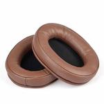 2pcs Sponge Earmuffs Replacement Earpads For ATH-MSR7, Style:Brown Protein Leather