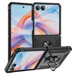 For Samsung Galaxy Z Flip7 5G Shockproof TPU + PC Phone Case with Holder(Black)