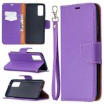 For Samsung Galaxy S20 FE 5G / S20 Lite Litchi Texture Pure Color Horizontal Flip PU Leather Case with Holder & Card Slots & Wallet & Lanyard(Purple)