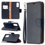 For Samsung Galaxy S20 FE 5G / S20 Lite Litchi Texture Pure Color Horizontal Flip PU Leather Case with Holder & Card Slots & Wallet & Lanyard(Black)