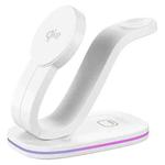 3 in 1 Phone / Earphone / Watch Universal Wireless Charger(White)