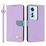 For OPPO Reno11 F / F21 Pro India Metal Bow Leather Phone Case with Hand Strap(Purple)