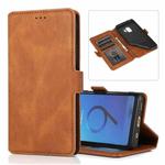 For Samsung Galaxy S9 Retro Magnetic Closing Clasp Horizontal Flip Leather Case with Holder & Card Slots & Photo Frame & Wallet(Brown)