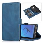 For Samsung Galaxy S9 Retro Magnetic Closing Clasp Horizontal Flip Leather Case with Holder & Card Slots & Photo Frame & Wallet(Navy Blue)