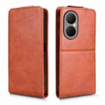 For Huawei nova Y73 / Enjoy 80 Magnetic Vertical Flip Leather Phone Case with Buckle(Brown)