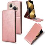 For Huawei Pura 80 Ultra 5G Magnetic Vertical Flip Leather Phone Case with Buckle(Rose Gold)