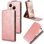 For Huawei Pura 80 5G Magnetic Vertical Flip Leather Phone Case with Buckle(Rose Gold)