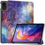 For Xiaomi Redmi Pad 2 Custer Painted 3-Fold Stand Leather Smart Tablet Case(Milky Way)