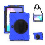 For Samsung Galaxy Tab Active Pro T540 / T545 / Tab Active4 Pro Shockproof Colorful Silicone + PC Protective Case with Holder & Hand Grip Strap(Blue)