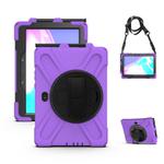 For Samsung Galaxy Tab Active Pro T540 / T545 / Tab Active4 Pro Shockproof Colorful Silicone + PC Protective Case with Holder & Hand Grip Strap(Purple)