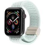 For Apple Watch 46mm / 49mm / 45mm / 44mm Magnetic Buckle Breathable Knitted Nylon Watch Band(Light Mint)