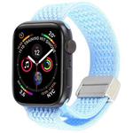 For Apple Watch 46mm / 49mm / 45mm / 44mm Magnetic Buckle Breathable Knitted Nylon Watch Band(Light Blue)