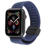 For Apple Watch 46mm / 49mm / 45mm / 44mm Magnetic Buckle Breathable Knitted Nylon Watch Band(Dark Blue)