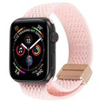 For Apple Watch 46mm / 49mm / 45mm / 44mm Magnetic Buckle Breathable Knitted Nylon Watch Band(Pink Sand)