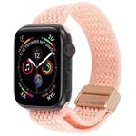 For Apple Watch 46mm / 49mm / 45mm / 44mm Magnetic Buckle Breathable Knitted Nylon Watch Band(Dark Pink Sand)