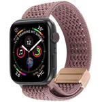 For Apple Watch 46mm / 49mm / 45mm / 44mm Magnetic Buckle Breathable Knitted Nylon Watch Band(Dark Purple)